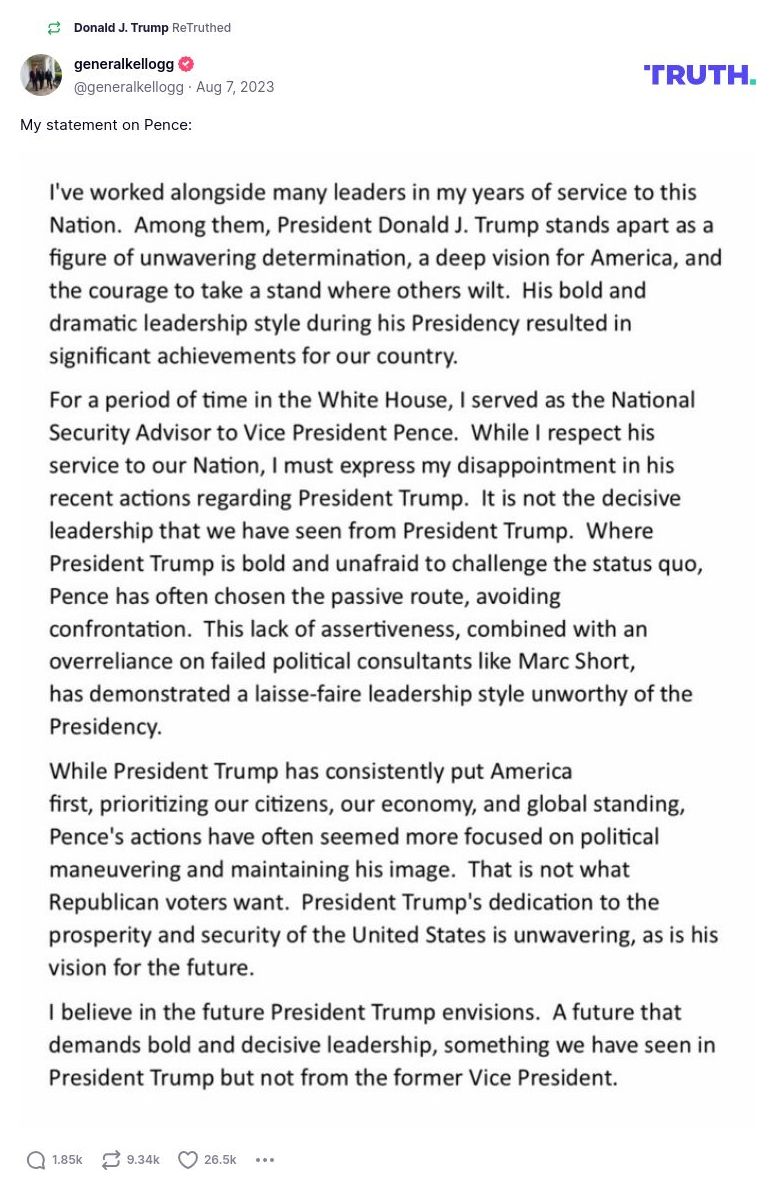 Post image from Donald Trump