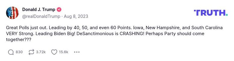 Post image from Donald Trump