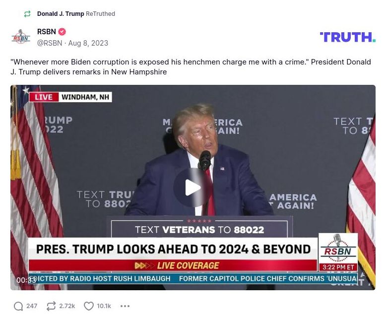 Post image from Donald Trump