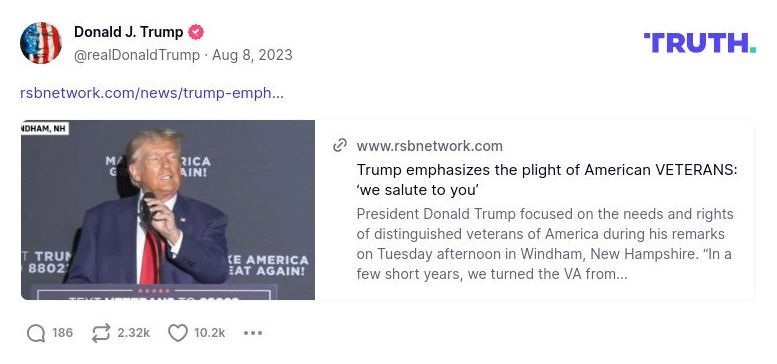 Post image from Donald Trump