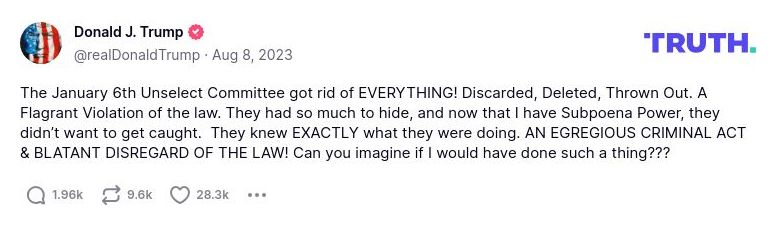 Post image from Donald Trump