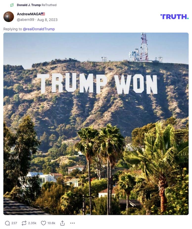 Post image from Donald Trump