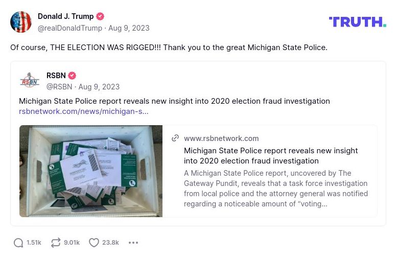 Post image from Donald Trump