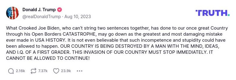 Post image from Donald Trump