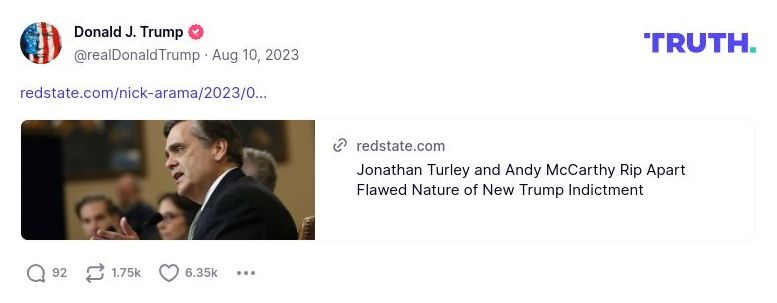 Post image from Donald Trump