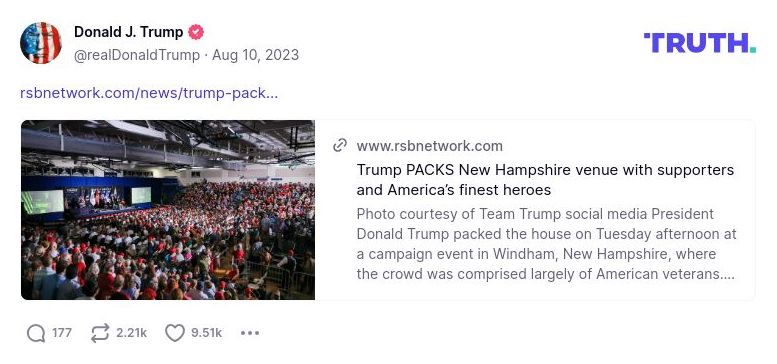 Post image from Donald Trump