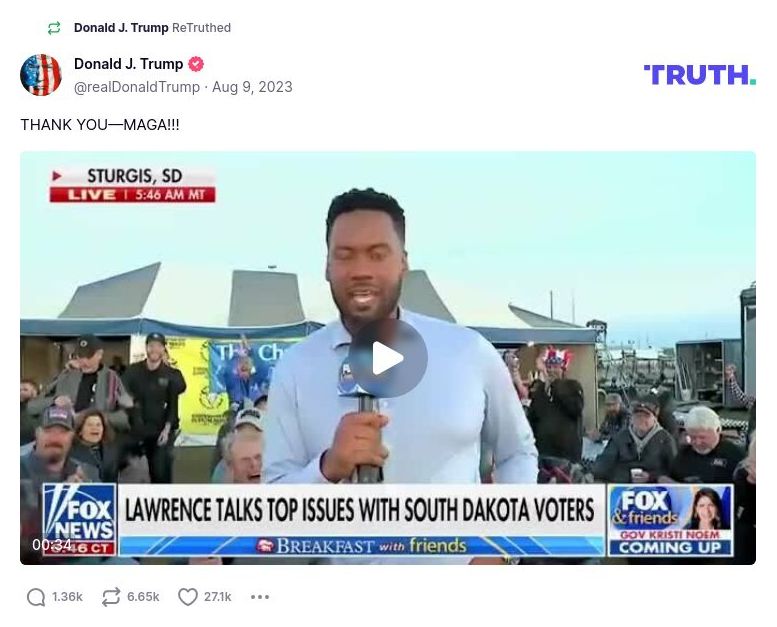 Post image from Donald Trump