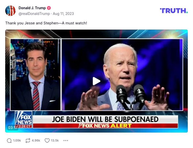 Post image from Donald Trump