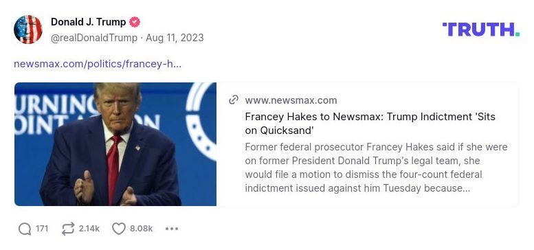 Post image from Donald Trump