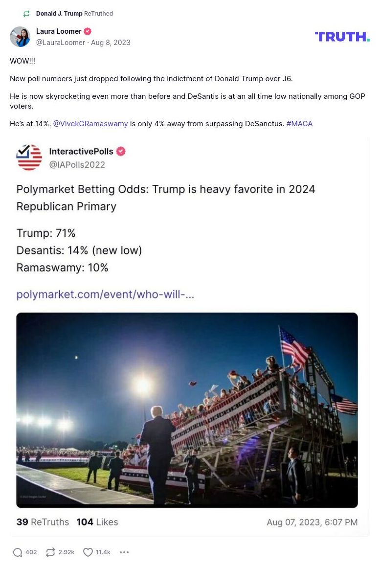 Post image from Donald Trump