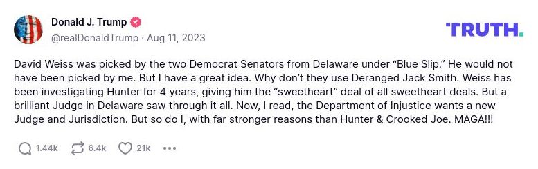 Post image from Donald Trump