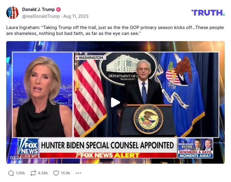 Post image from Donald Trump