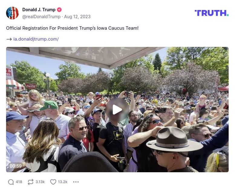 Post image from Donald Trump