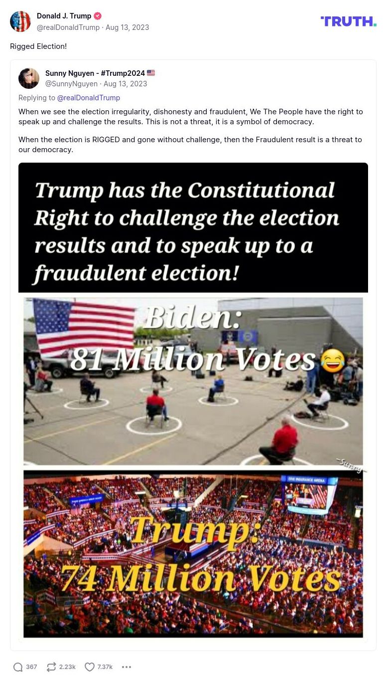 Post image from Donald Trump