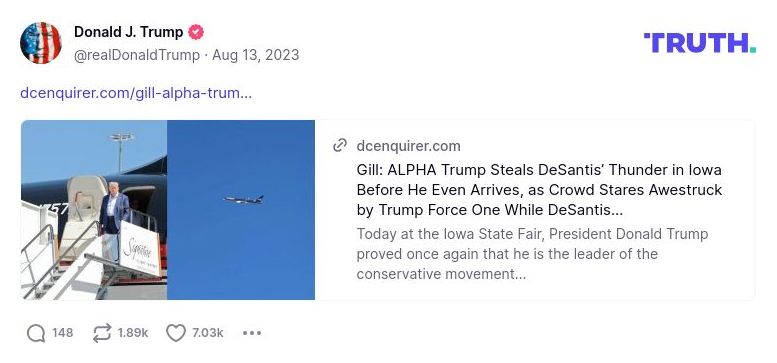 Post image from Donald Trump