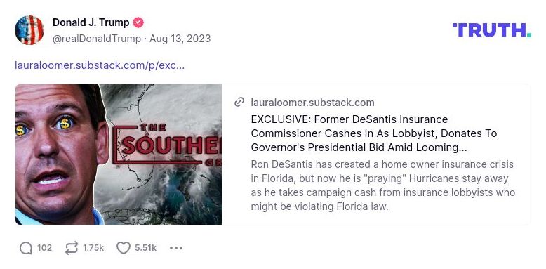 Post image from Donald Trump