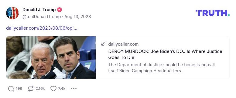 Post image from Donald Trump