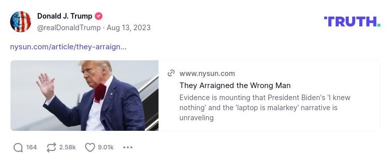 Post image from Donald Trump