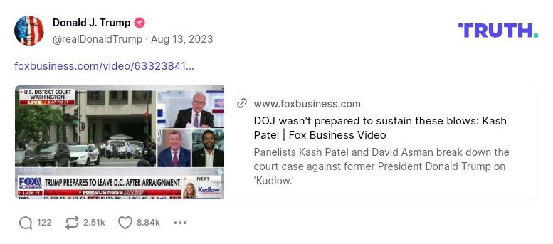 Post image from Donald Trump