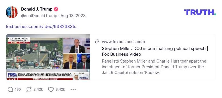 Post image from Donald Trump