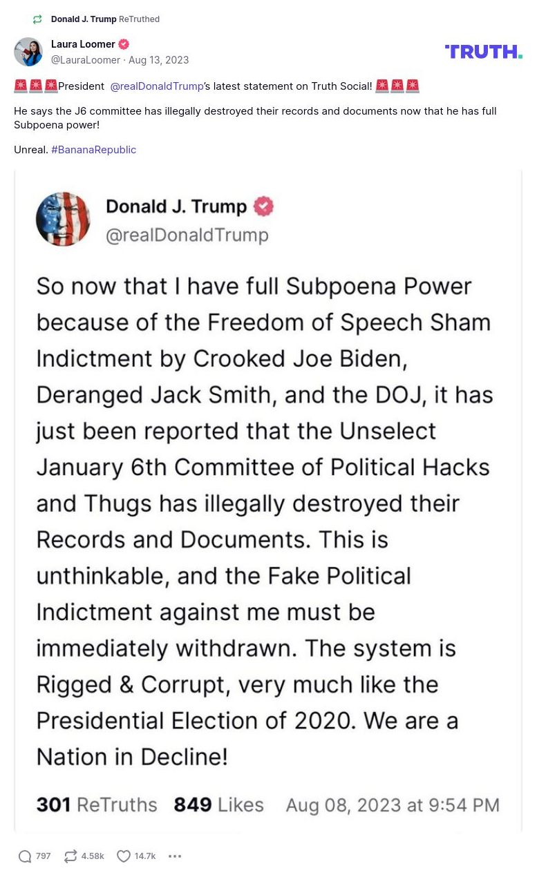 Post image from Donald Trump