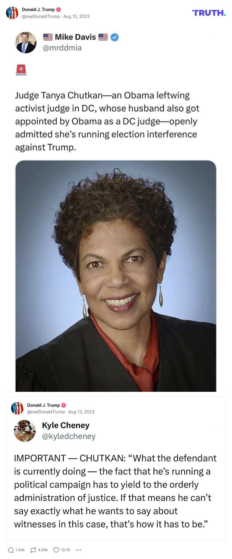 Post image from Donald Trump