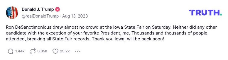 Post image from Donald Trump