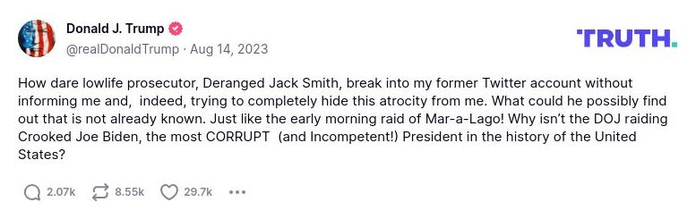 Post image from Donald Trump