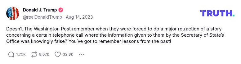 Post image from Donald Trump