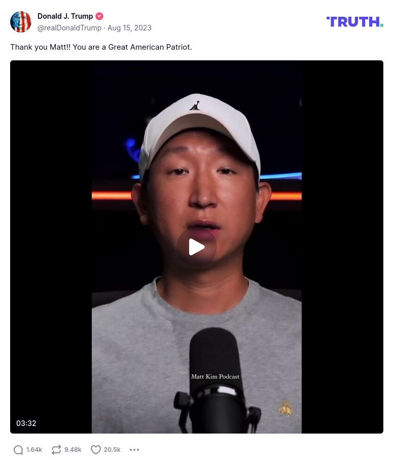 Post image from Donald Trump