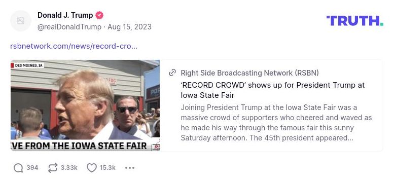 Post image from Donald Trump