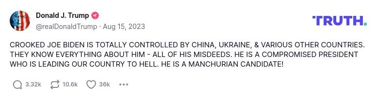 Post preview from Donald Trump