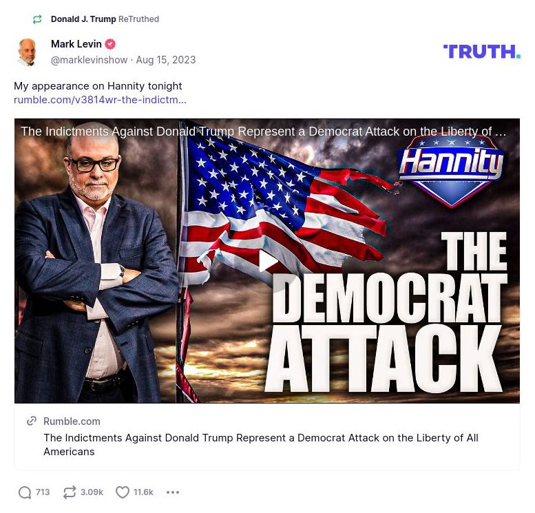 Post image from Donald Trump