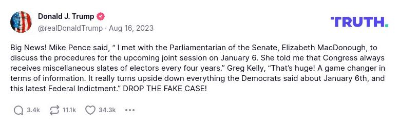 Post image from Donald Trump