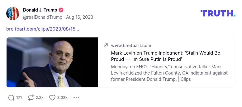 Post preview from Donald Trump