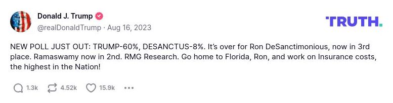 Post image from Donald Trump