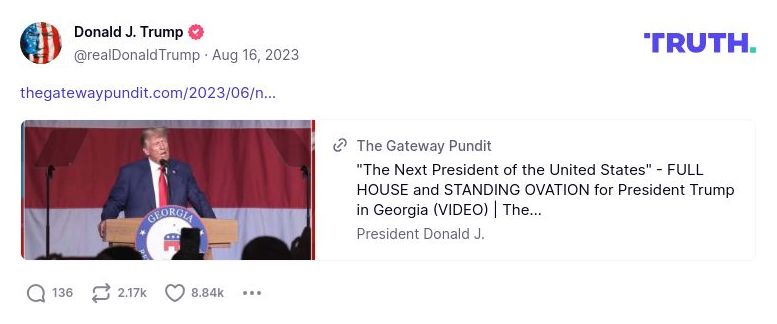 Post image from Donald Trump