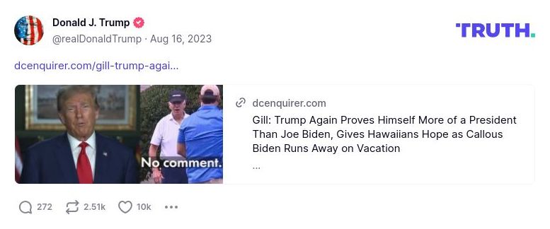 Post image from Donald Trump