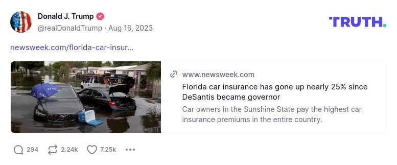 Post image from Donald Trump