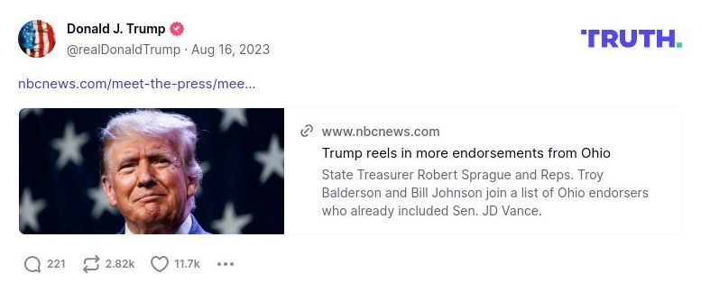 Post image from Donald Trump