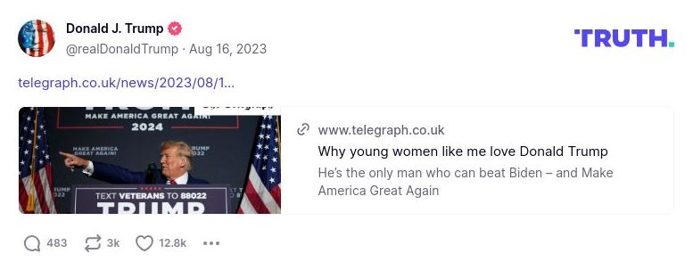 Post image from Donald Trump