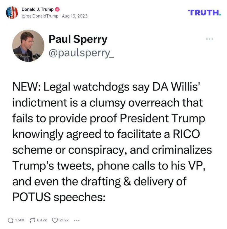 Post image from Donald Trump