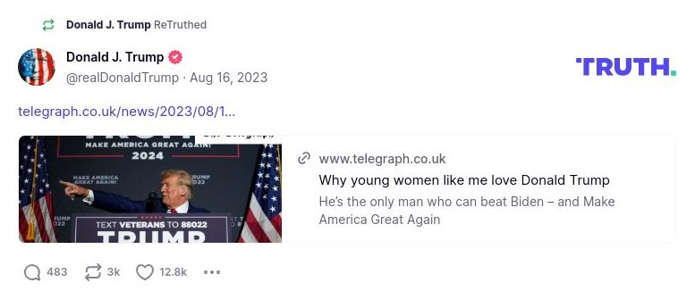 Post image from Donald Trump