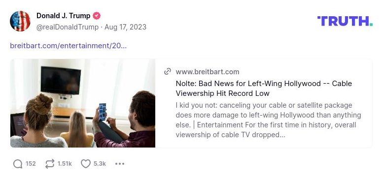 Post image from Donald Trump