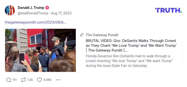 Post image from Donald Trump