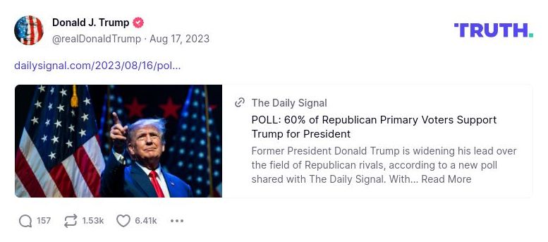 Post image from Donald Trump