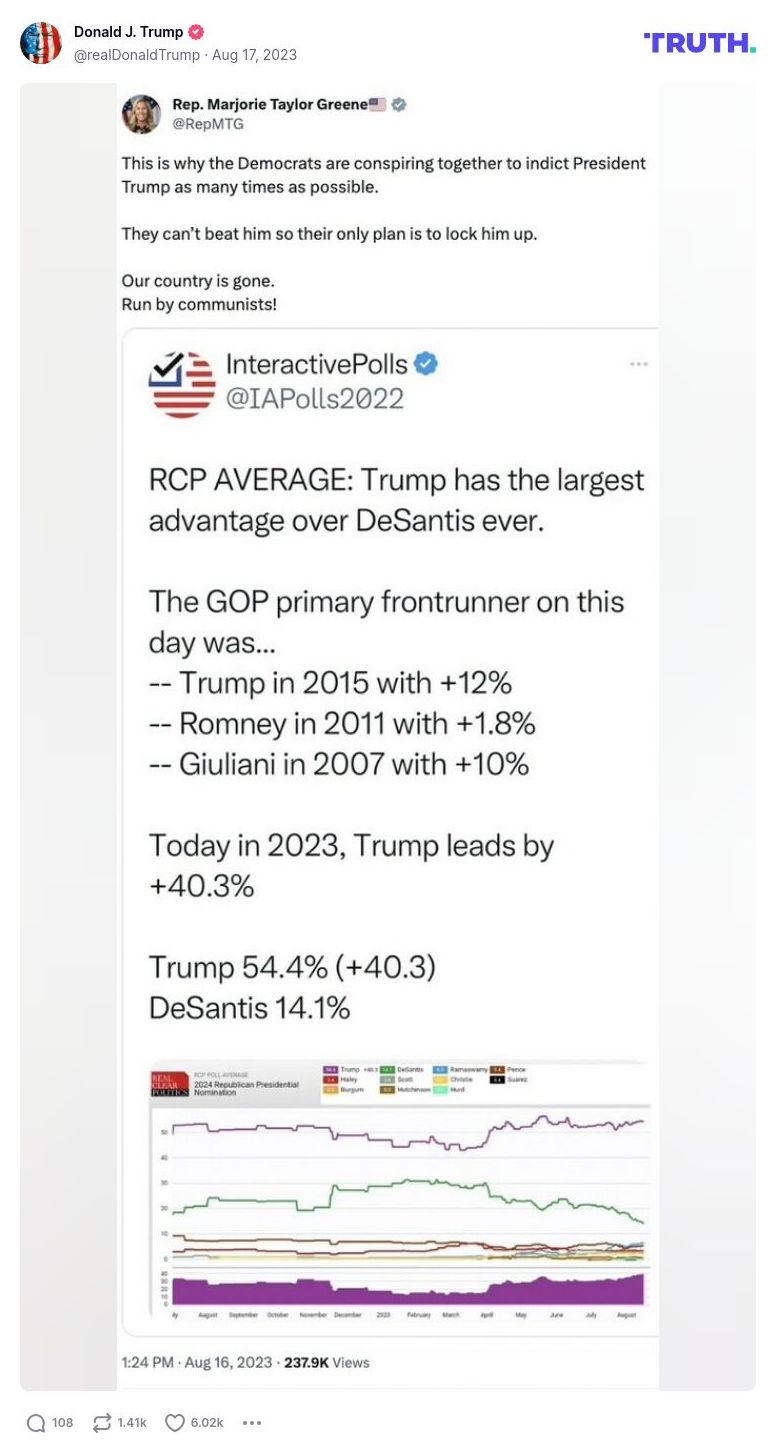 Post image from Donald Trump