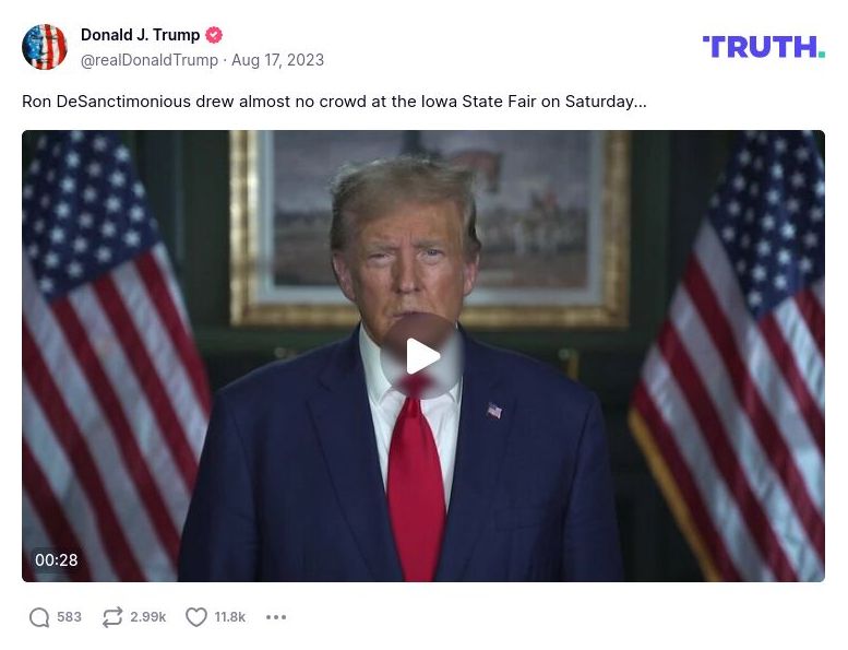 Post image from Donald Trump