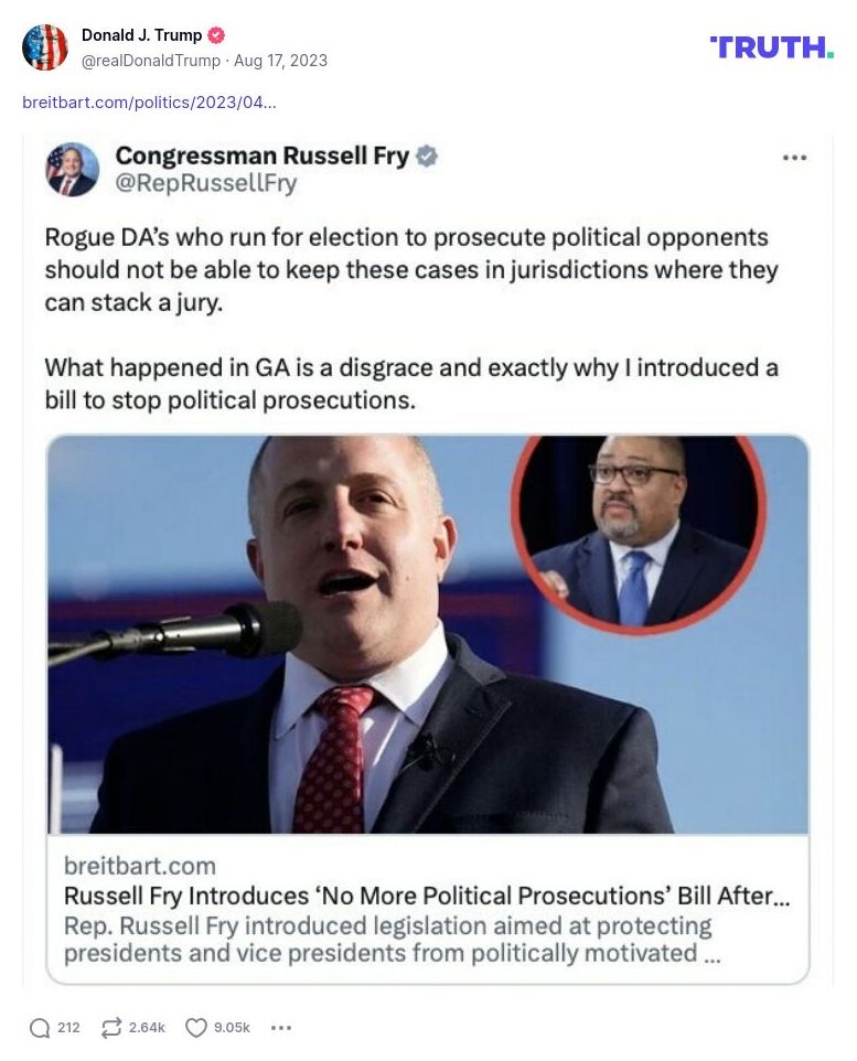 Post image from Donald Trump