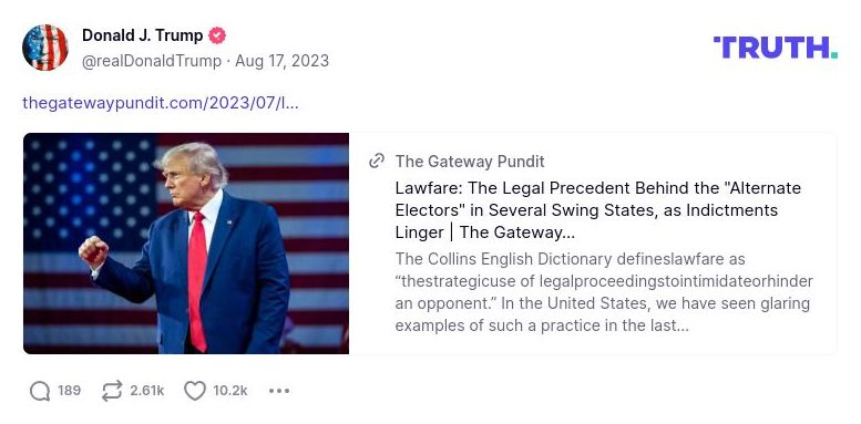 Post image from Donald Trump